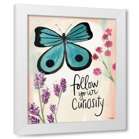 Follow Your Curiosity White Modern Wood Framed Art Print by Doucette, Katie