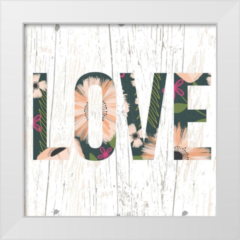Floral Love White Modern Wood Framed Art Print by Doucette, Katie