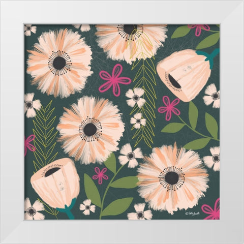 Floral Night White Modern Wood Framed Art Print by Doucette, Katie