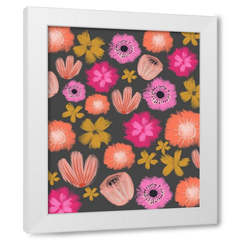 Pink Floral Pattern III White Modern Wood Framed Art Print by Doucette, Katie