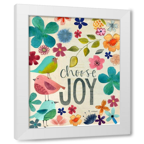 Choose Joy White Modern Wood Framed Art Print by Doucette, Katie