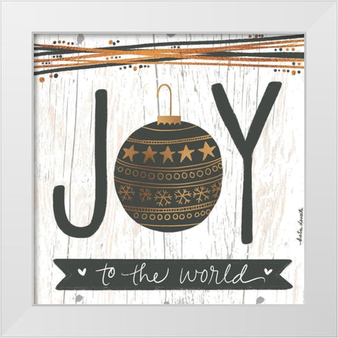 Joy to the World White Modern Wood Framed Art Print by Doucette, Katie