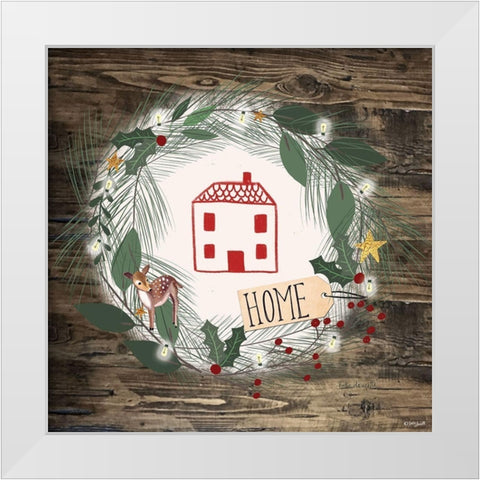 Home Fawn White Modern Wood Framed Art Print by Doucette, Katie