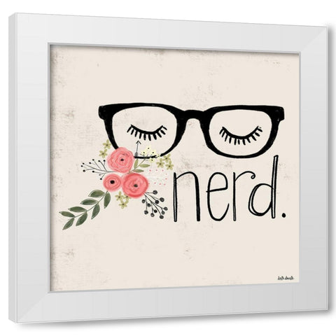 Nerd White Modern Wood Framed Art Print by Doucette, Katie