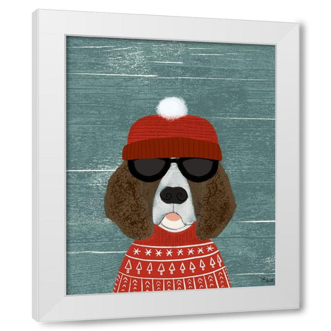 Spaniel White Modern Wood Framed Art Print by Doucette, Katie