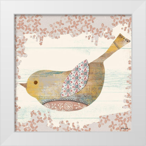 Wooden Bird White Modern Wood Framed Art Print by Doucette, Katie