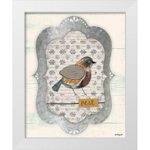 Shabby Bird White Modern Wood Framed Art Print by Doucette, Katie
