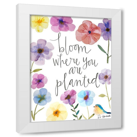 Bloom Where You Are Planted White Modern Wood Framed Art Print by Doucette, Katie