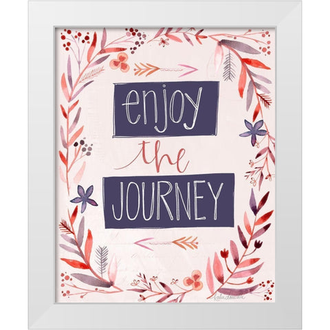 Enjoy the Journey White Modern Wood Framed Art Print by Doucette, Katie