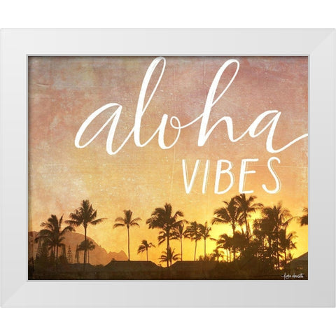 Aloha Vibes in White White Modern Wood Framed Art Print by Doucette, Katie