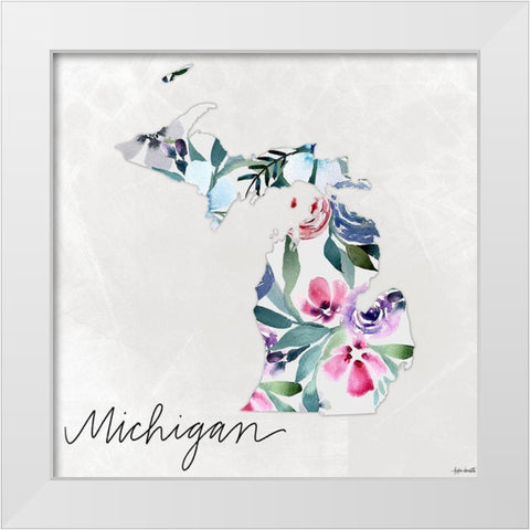 Michigan White Modern Wood Framed Art Print by Doucette, Katie