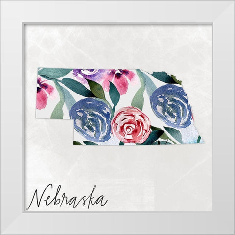 Nebraska White Modern Wood Framed Art Print by Doucette, Katie