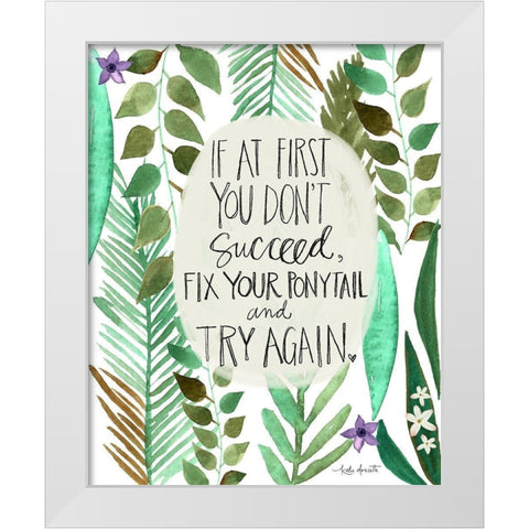 Fix Your Ponytail White Modern Wood Framed Art Print by Doucette, Katie