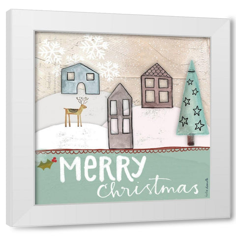 Merry Christmas White Modern Wood Framed Art Print by Doucette, Katie