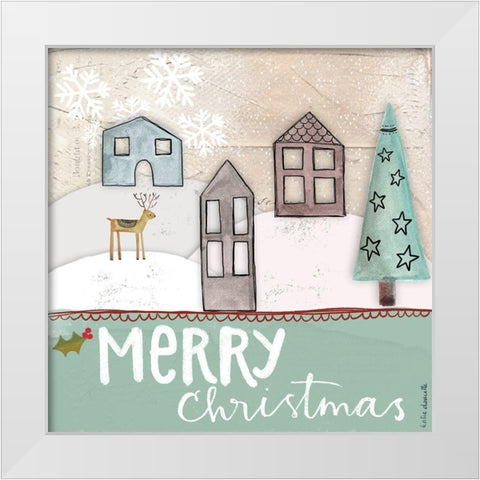 Merry Christmas White Modern Wood Framed Art Print by Doucette, Katie