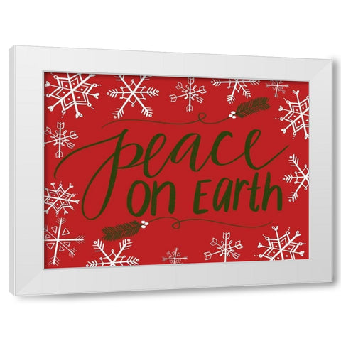 Peace on Earth White Modern Wood Framed Art Print by Doucette, Katie