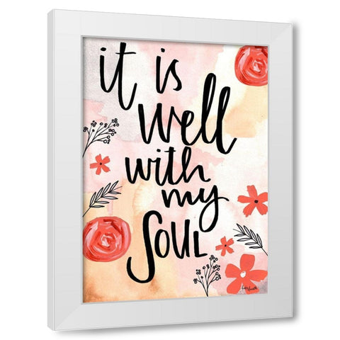 It Is Well With My Soul White Modern Wood Framed Art Print by Doucette, Katie