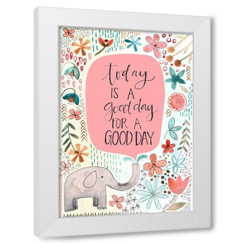 Good Day White Modern Wood Framed Art Print by Doucette, Katie