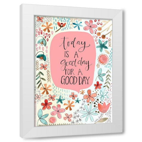 Good Day White Modern Wood Framed Art Print by Doucette, Katie