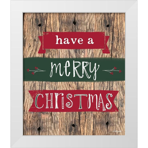Merry Christmas White Modern Wood Framed Art Print by Doucette, Katie
