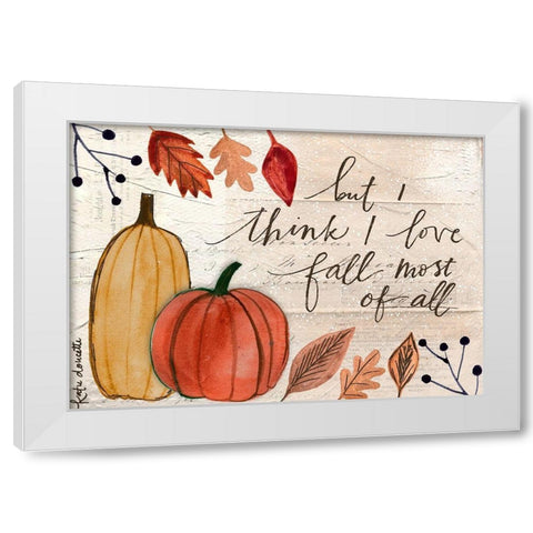 Love Fall White Modern Wood Framed Art Print by Doucette, Katie
