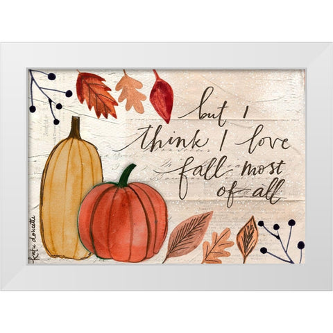 Love Fall White Modern Wood Framed Art Print by Doucette, Katie