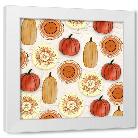 Bohemian Pumpkins White Modern Wood Framed Art Print by Doucette, Katie