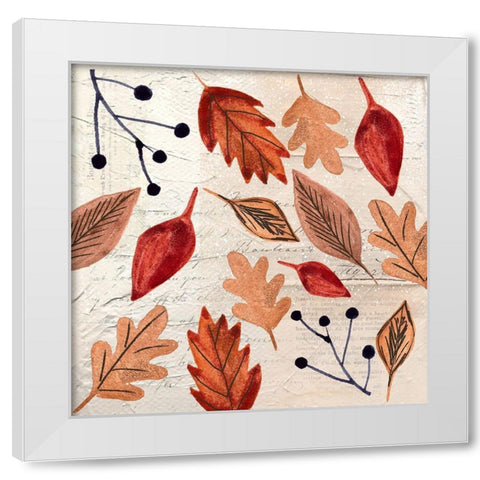 Leaves White Modern Wood Framed Art Print by Doucette, Katie