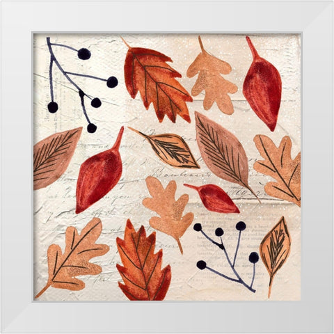 Leaves White Modern Wood Framed Art Print by Doucette, Katie