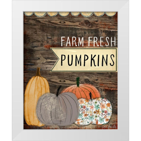 Farm Fresh Pumpkins White Modern Wood Framed Art Print by Doucette, Katie