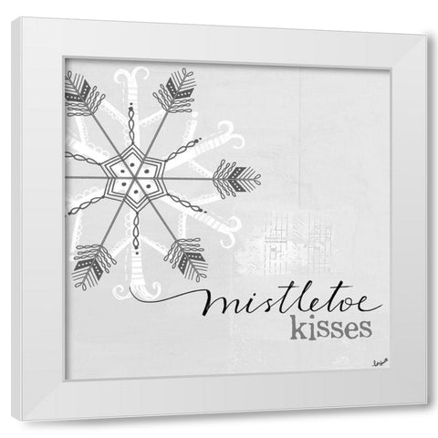 Mistletoe Kisses White Modern Wood Framed Art Print by Doucette, Katie