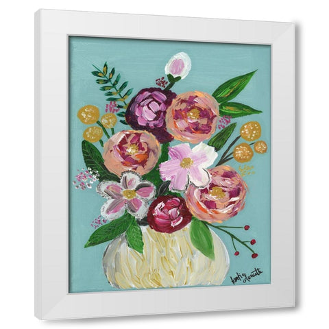 Oil Flowers on Canvas White Modern Wood Framed Art Print by Doucette, Katie