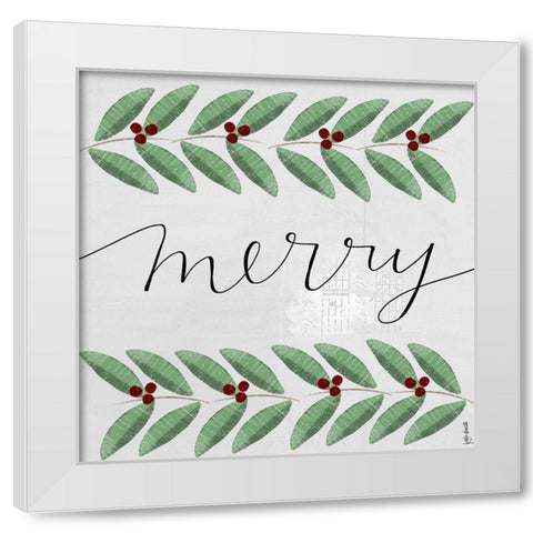 Merry White Modern Wood Framed Art Print by Doucette, Katie