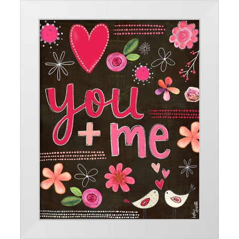 You + Me White Modern Wood Framed Art Print by Doucette, Katie