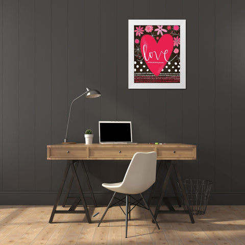 Valentine Love White Modern Wood Framed Art Print by Doucette, Katie