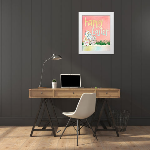 Happy Easter White Modern Wood Framed Art Print by Doucette, Katie