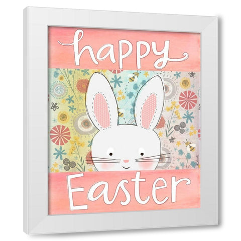 Happy Easter Bunny White Modern Wood Framed Art Print by Doucette, Katie