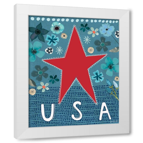 USA White Modern Wood Framed Art Print by Doucette, Katie