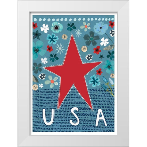 USA White Modern Wood Framed Art Print by Doucette, Katie