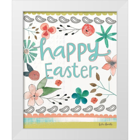 Happy Easter White Modern Wood Framed Art Print by Doucette, Katie