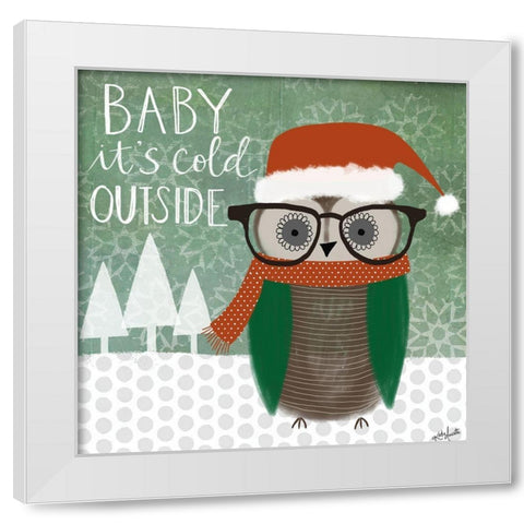 Cold Owl White Modern Wood Framed Art Print by Doucette, Katie