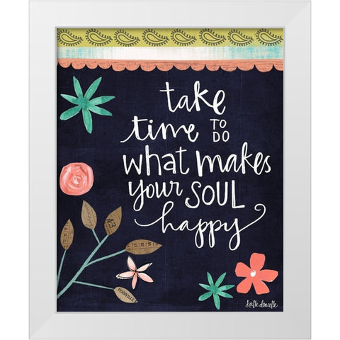 Soul Happy White Modern Wood Framed Art Print by Doucette, Katie