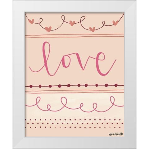 Valentine Love White Modern Wood Framed Art Print by Doucette, Katie