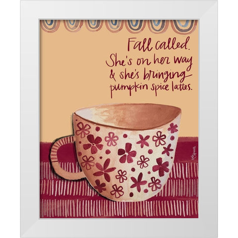 Fall Called White Modern Wood Framed Art Print by Doucette, Katie