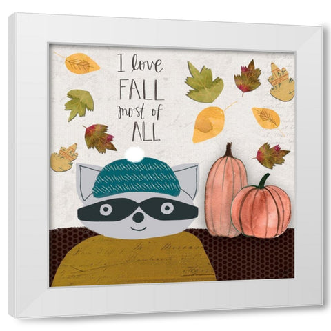 Love Fall White Modern Wood Framed Art Print by Doucette, Katie