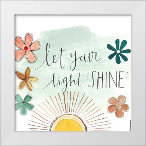 Let Your Light Shine White Modern Wood Framed Art Print by Doucette, Katie