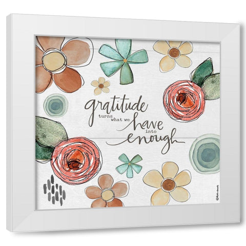 Gratitude White Modern Wood Framed Art Print by Doucette, Katie