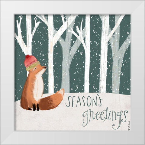 Seasons Greetings White Modern Wood Framed Art Print by Doucette, Katie