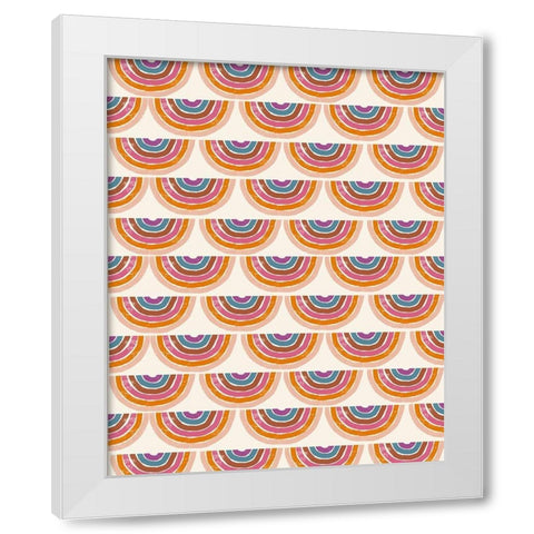 Rainbow Scallops White Modern Wood Framed Art Print by Doucette, Katie