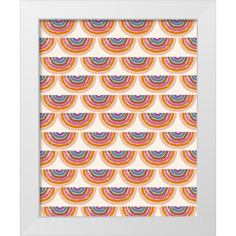 Rainbow Scallops White Modern Wood Framed Art Print by Doucette, Katie
